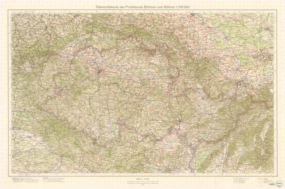 Übersichtskarte des Protektorats Böhmen und Mähren