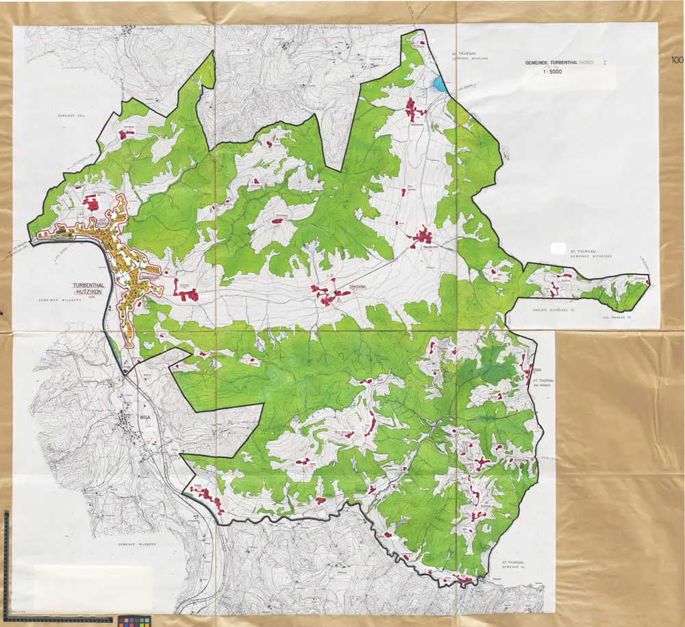 Turbenthal: Definition der Siedlungen für die eidgenössische Volkszählung am 01.12.1960; Siedlungskarte Nr. 100