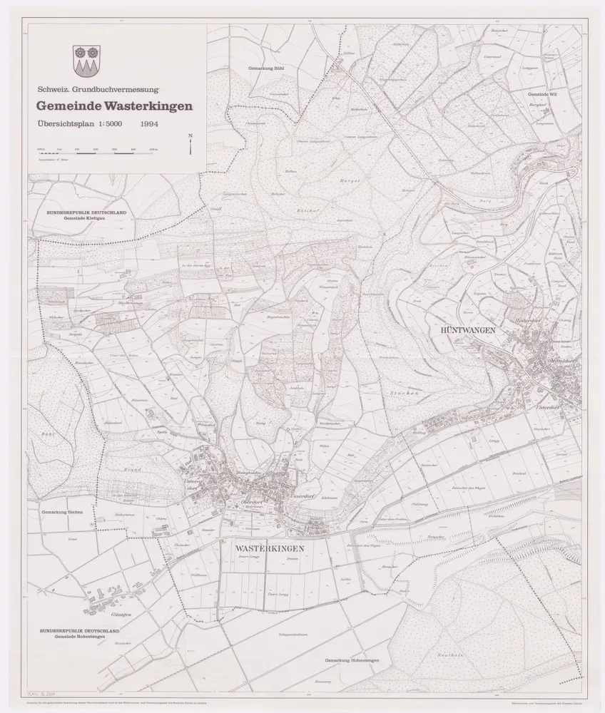 Wasterkingen: Gemeinde; Übersichtsplan (Schweizerische Grundbuchvermessung)