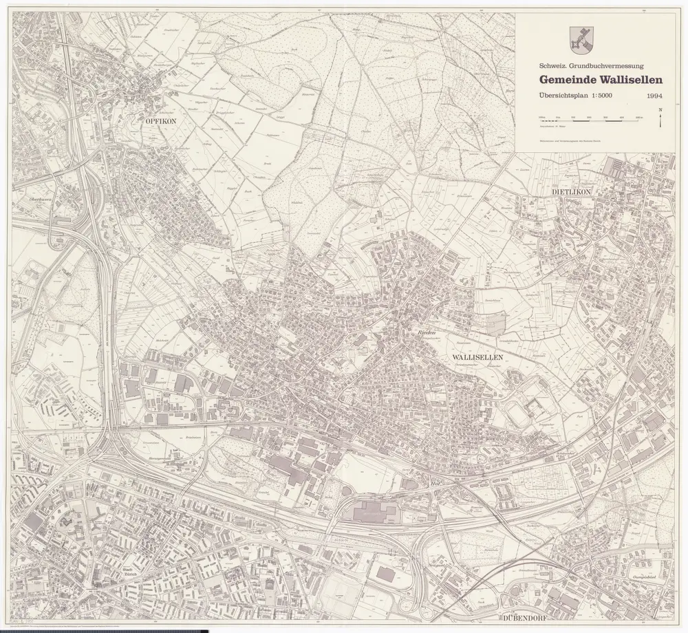 Wallisellen: Gemeinde; Übersichtsplan (Schweizerische Grundbuchvermessung)