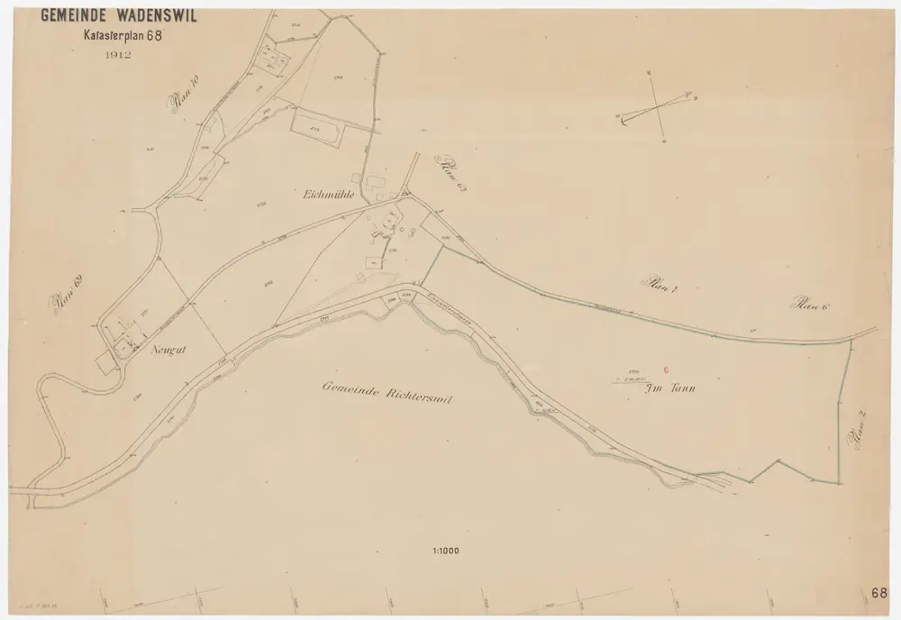 Schönenberg, Richterswil, Wädenswil: Staatswaldungen: Wädenswil: Tann; Grundriss