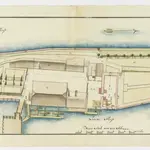 Zürich: Dem Spital Zürich gehörende Lehen in den Fortifikationswerken; Ansichten, Grundrisse und Schnitte: Papier-Wehr mit Güter; Grundriss