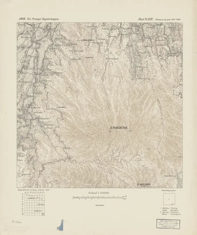 [Goenoeng Rakoetak] / Topographisch Bureau, herzien in de jaren 1907-1908