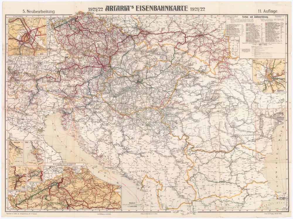 Artaria's Eisenbahnkarte 1921/22