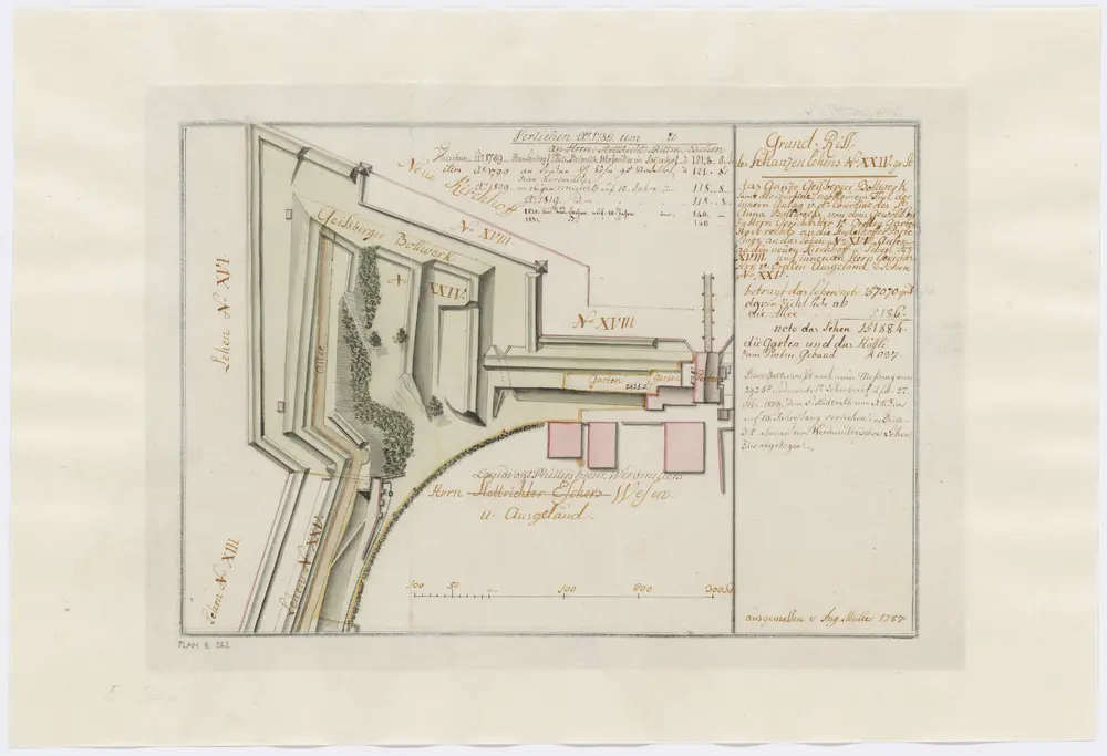 Zürich: Schanzenlehen Nr. 24 Grosse Stadt, beim Geissberger-Bollwerk; Grundriss