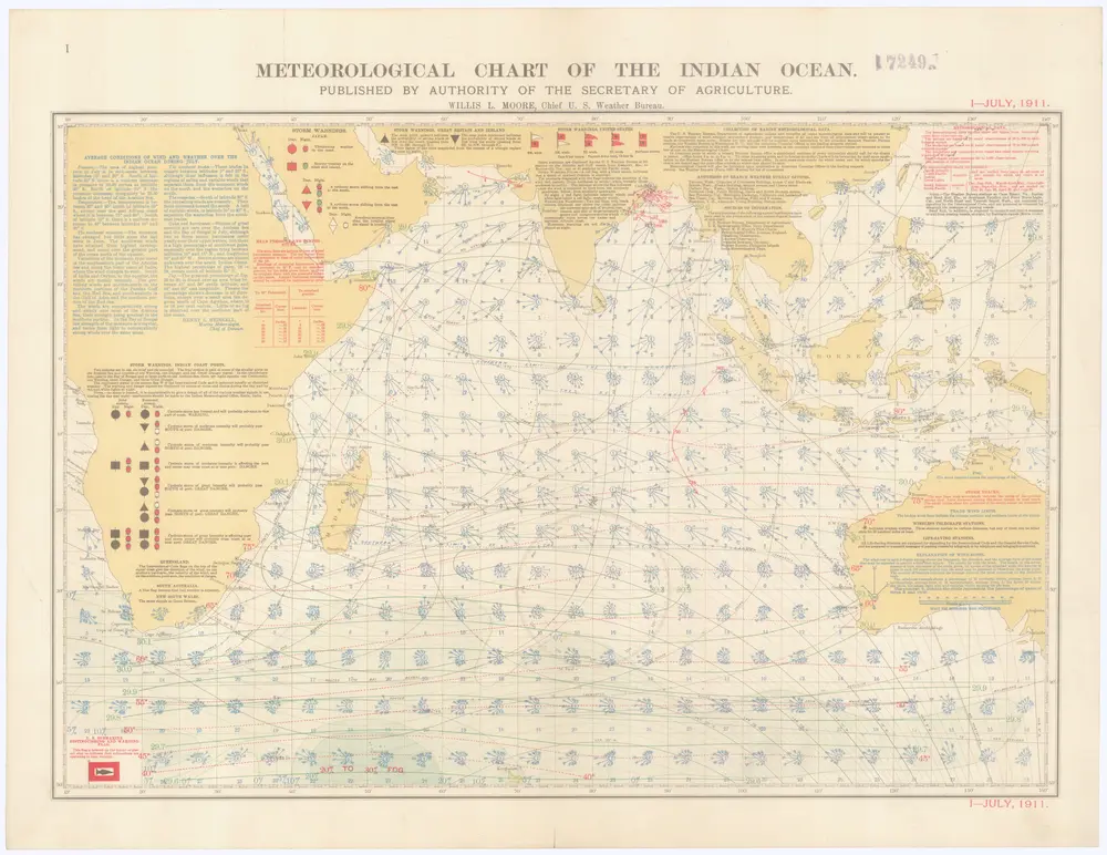 Meteorological chart of the Indian Ocean