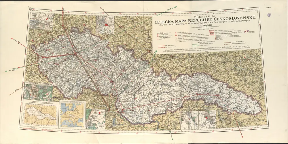 Přehledná letecká mapa republiky Československé