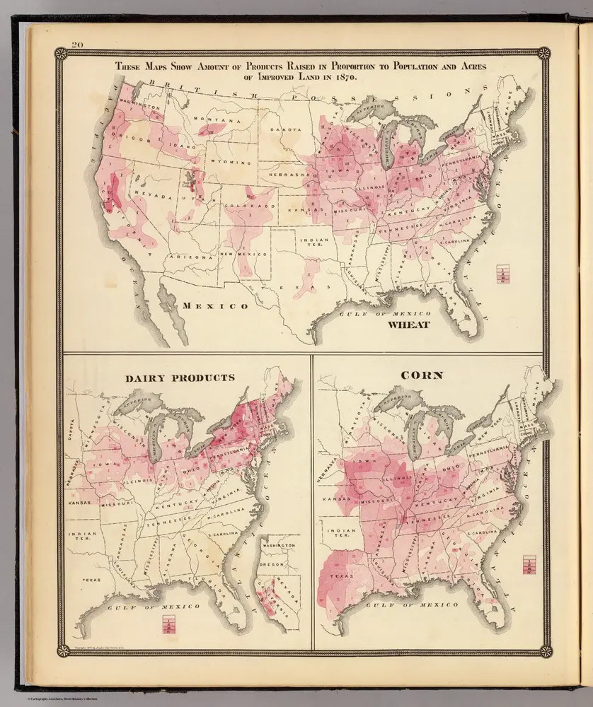 Products raised in 1870. Wheat. Dairy Products. Corn.