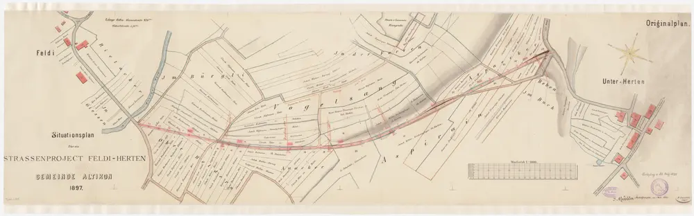 Altikon: Projektierte Strasse von Feldi bis Unter-Herten; Situationsplan