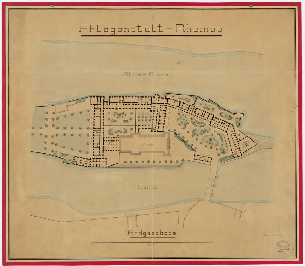 Pflegeanstalt Rheinau: Erdgeschoss; Grundriss