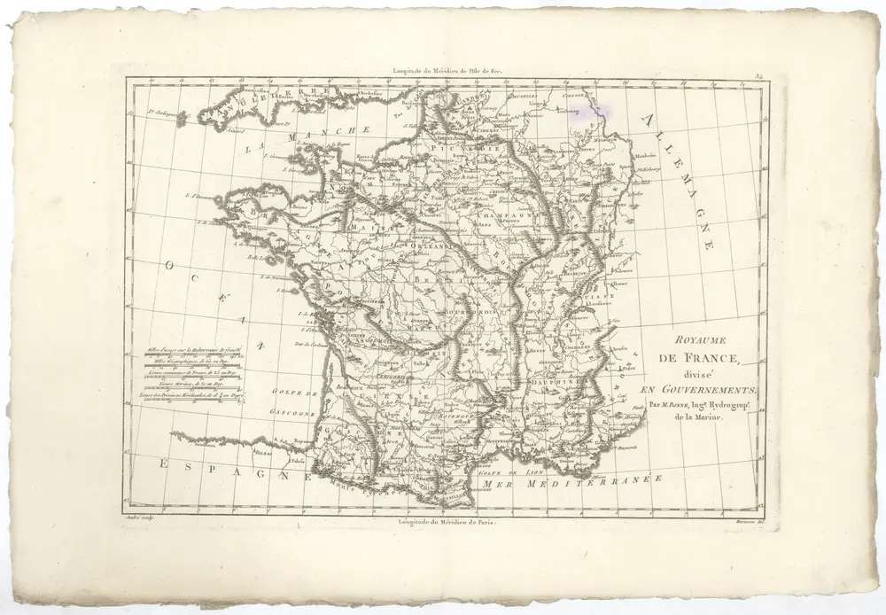 Royaume de France, divisé en gouvernements