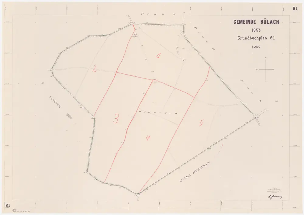 Bülach, Bachenbülach, Hochfelden: Gemeindewaldungen Bülach und Bachenbülach: Bülach: Höhragen; Grundriss