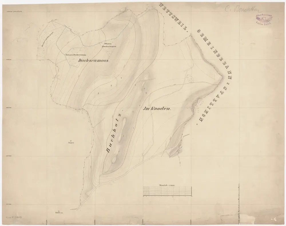 Bonstetten: Genossenschaftswaldung: Dachenmas (Dachsenmoos), Buechholz, Chnode (Im Knoden); Grundriss