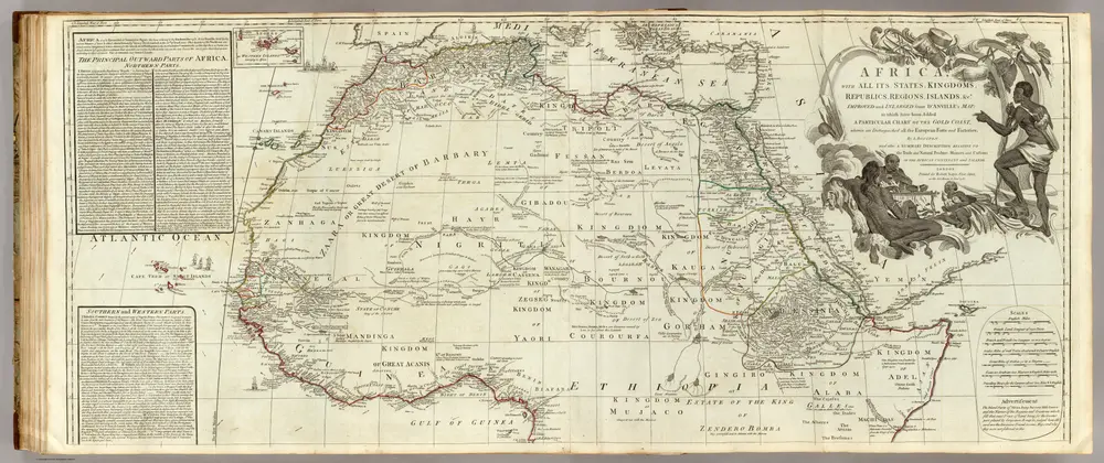 Africa, with all its states, kingdoms, republics, regions, islands, &ca. (northern section)