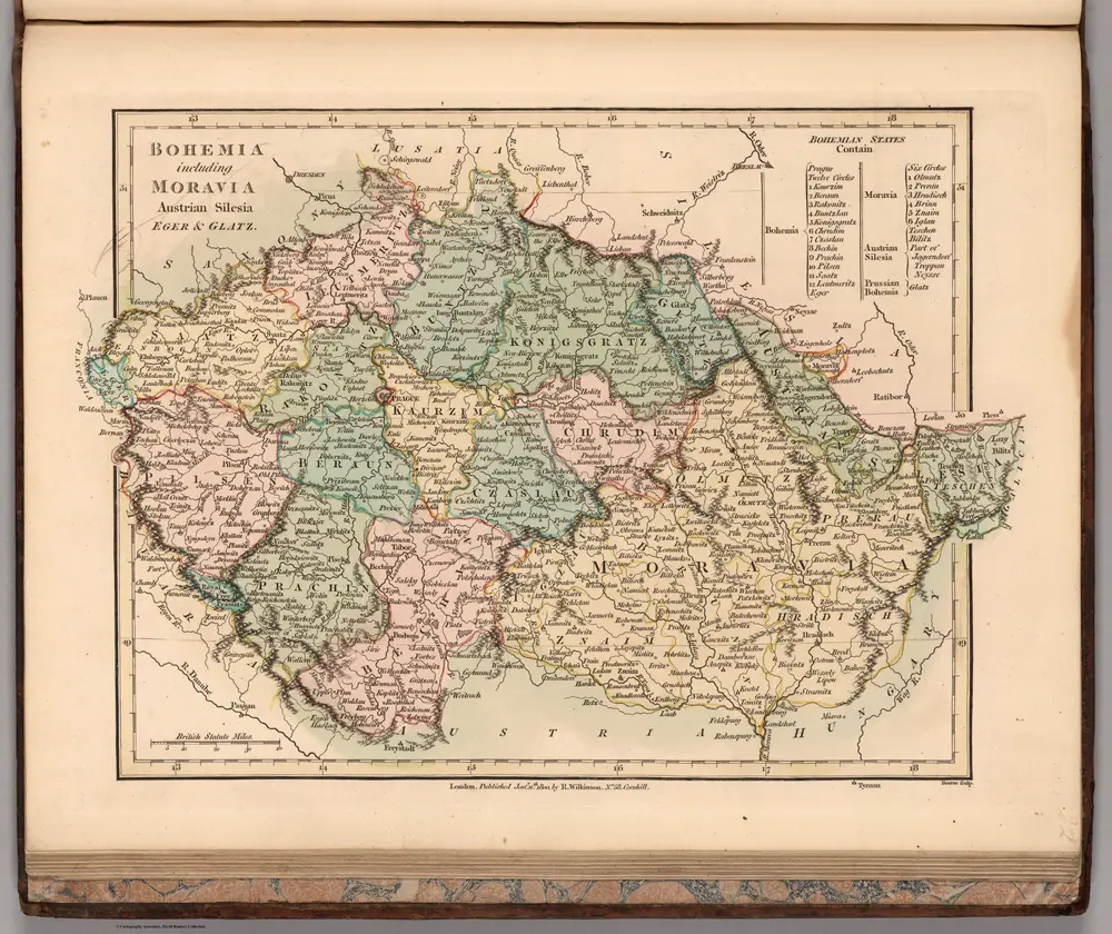 Bohemia including Moravia, Austrian Silesia, Eger, & Glatz.