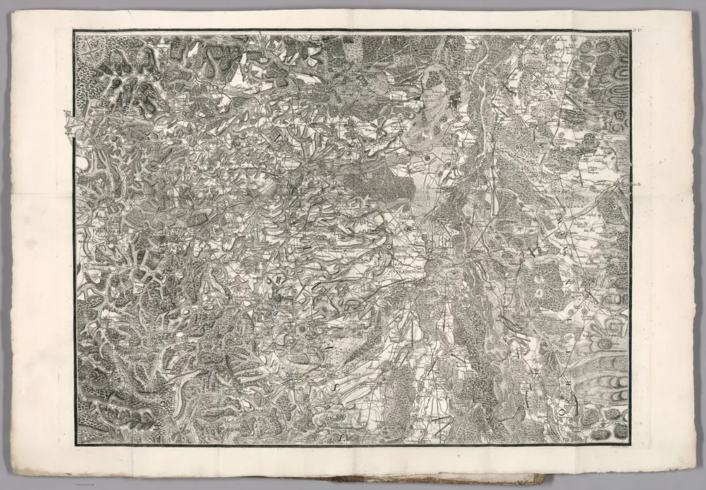 Volume 2. 3e. Planche. Carte Topographique Du Cours Du Rhin Depuis Basle Jusqua Mayence