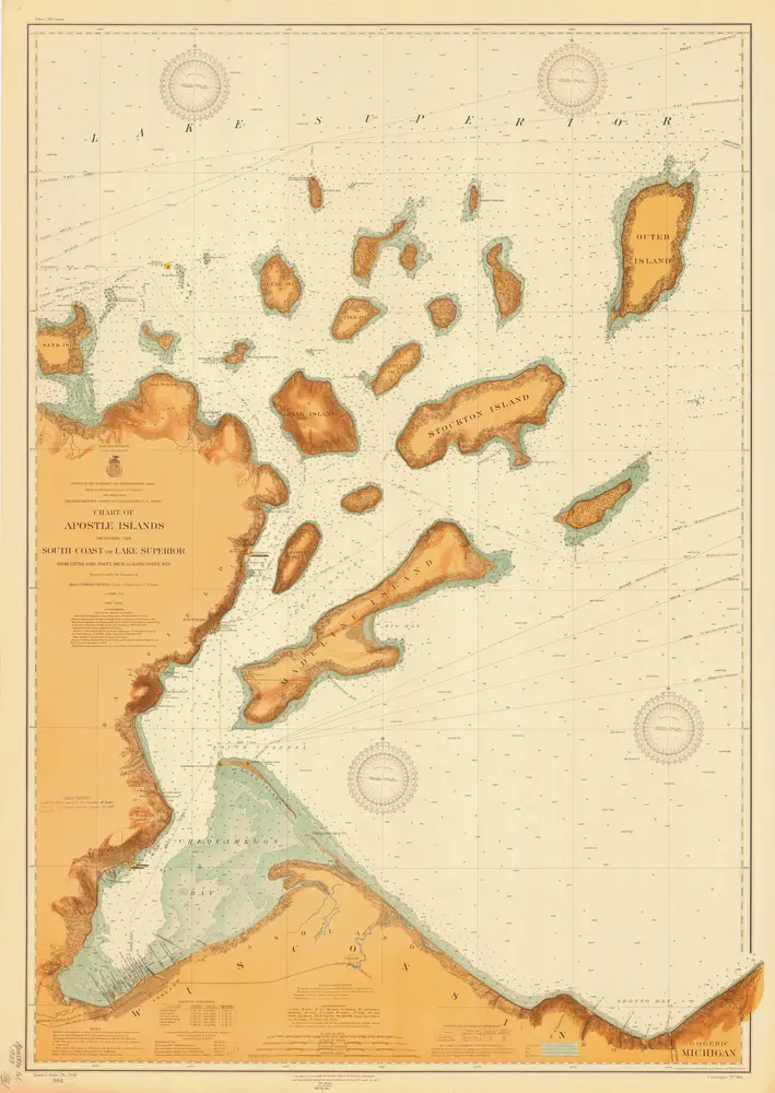 Apostle Islands Including the South Coast of Lake Superior From Little Girl Point Mich to Sand Point