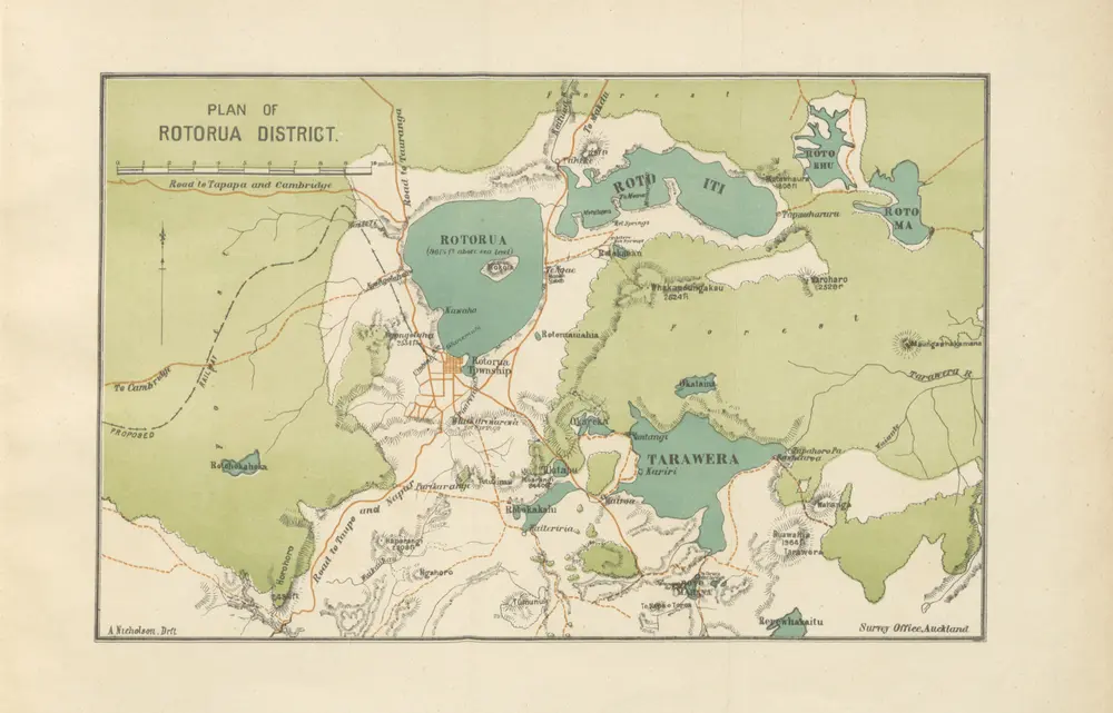 New Zealand Thermal-Springs Districts. Papers relating to the sale of the township of Rotorua ..., with maps and plans ... Together with information relating to the Hot-Springs Districts, and a report on the Mineral Waters