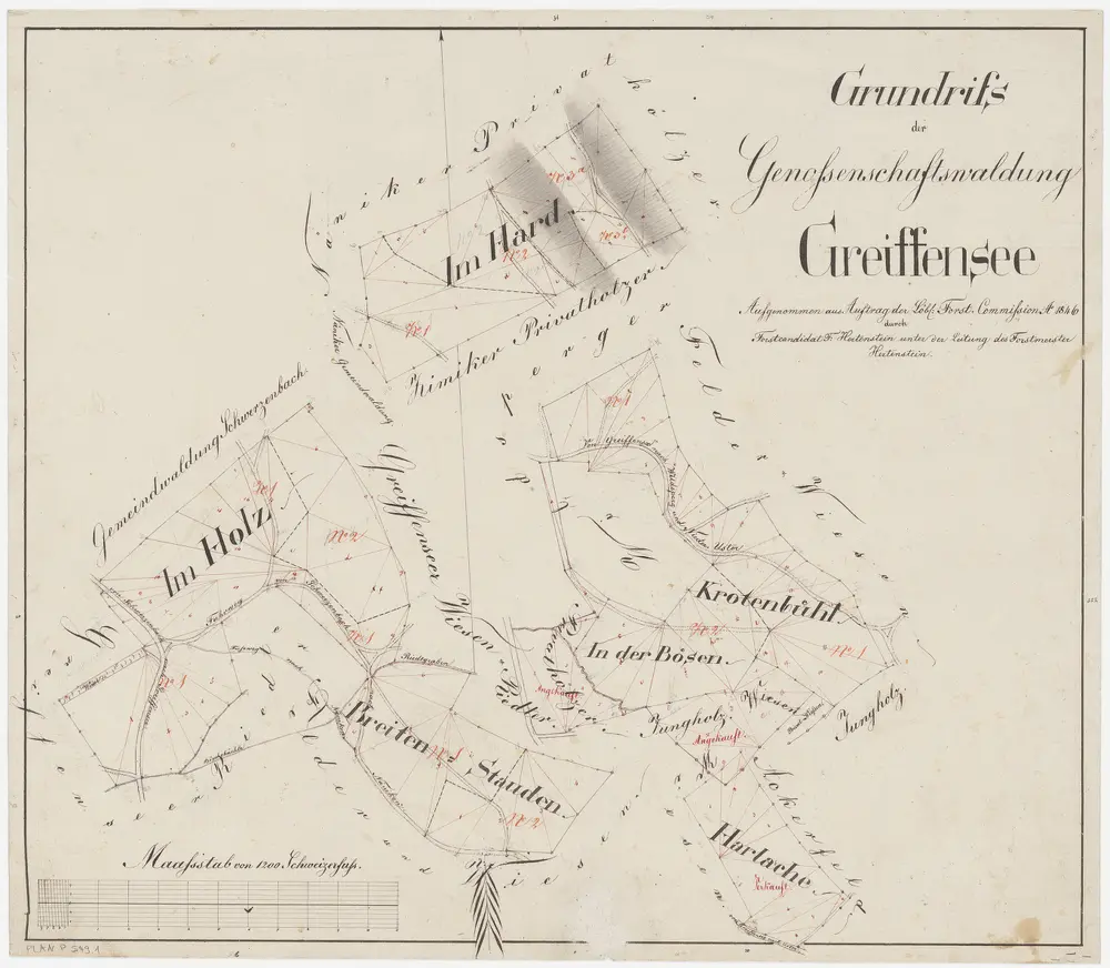 Greifensee: Genossenschaftswaldung: Chrottenbüel (Krotenbühl), Breitenstuden, Harlache, Im Hard, Im Holz, In der Bösen, Jungholz; Grundrisse