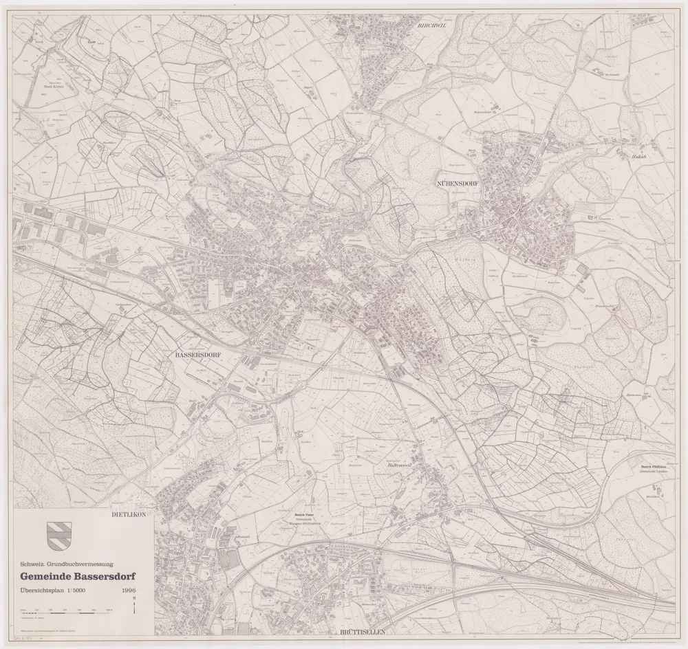 Bassersdorf: Gemeinde; Übersichtsplan (Schweizerische Grundbuchvermessung)