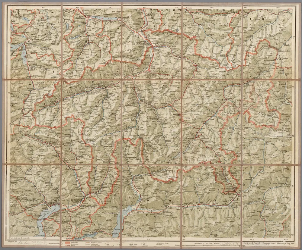 [Kaart], uit: Reisekarte von Graubünden, Schweiz / Kümmerly & Frey