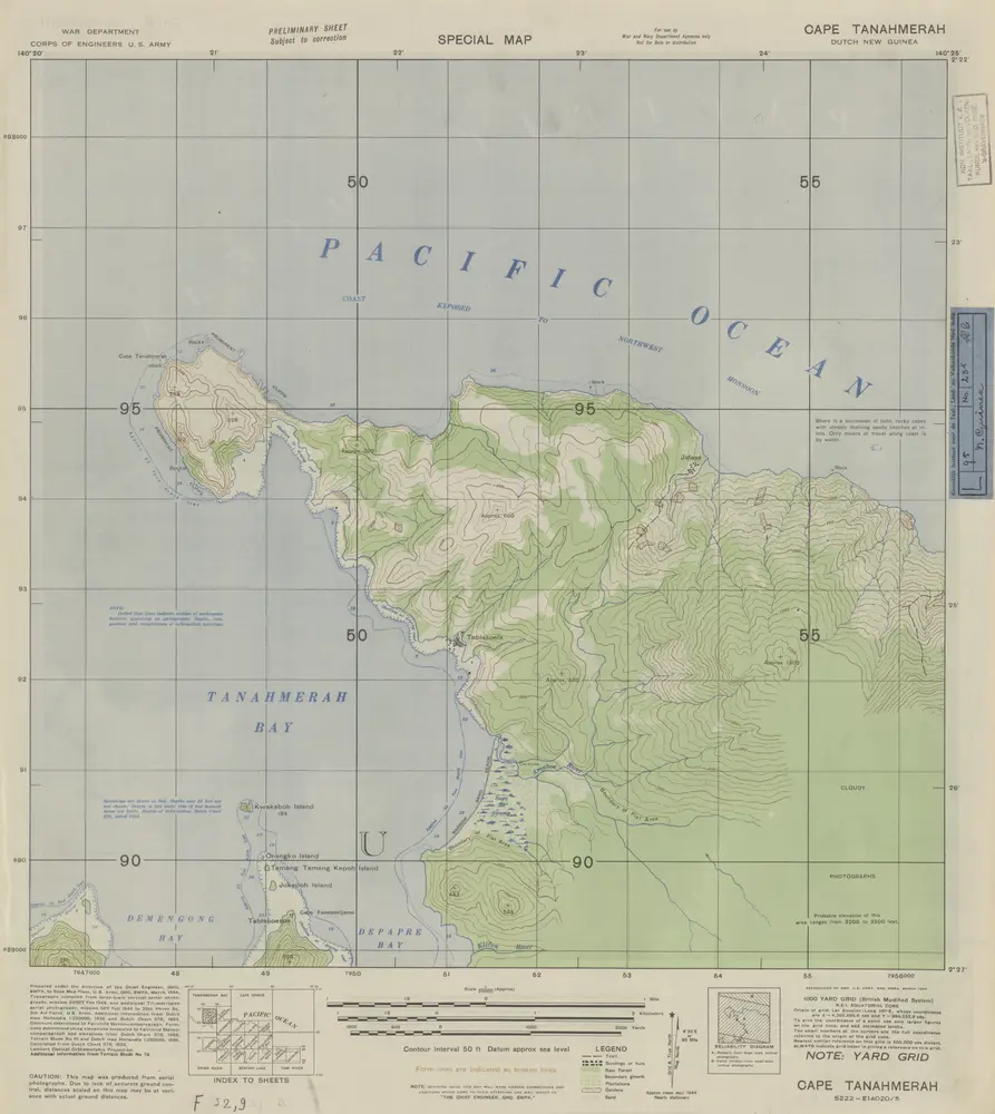 Cape Tanah Merah / prepared under the direction of the Chief Engineer by Base Map Plant U.S. Army, March 1944