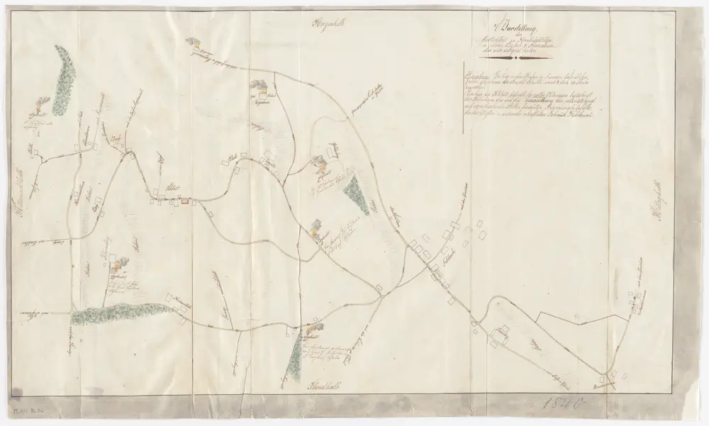 Hombrechtikon: Nach den Brandfällen von vermutlich 1840; Situationsplan