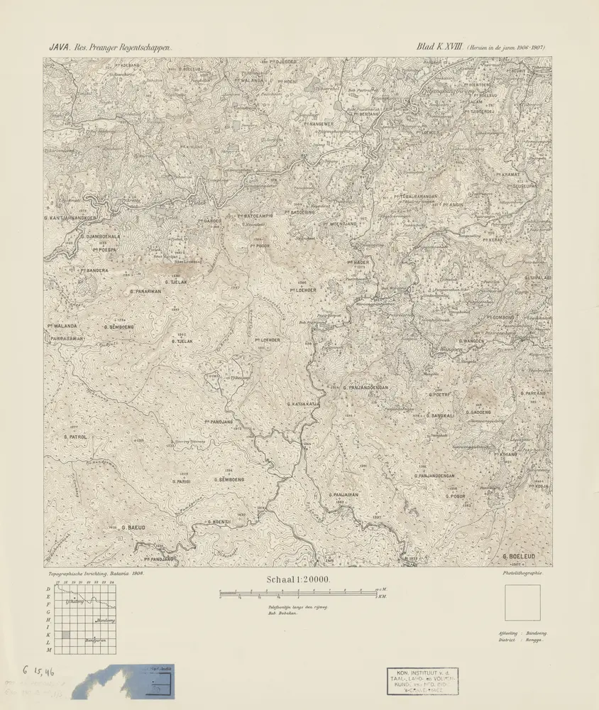 [Goenoeng Katjakatja] / Topographisch Bureau, herzien in de jaren 1906-1907