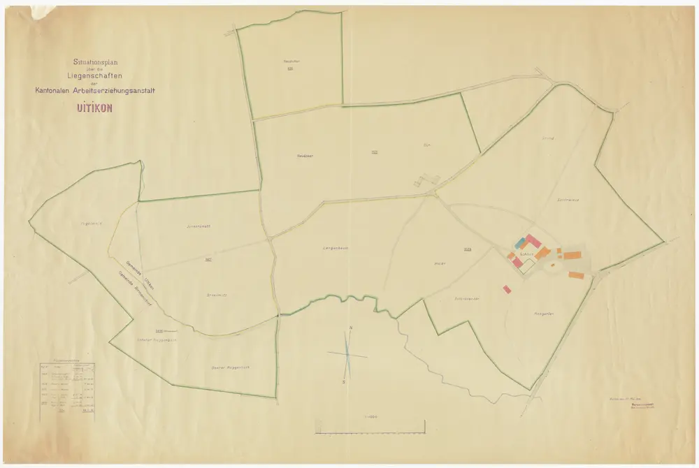 Uitikon: Arbeitserziehungsanstalt, Liegenschaften; Situationsplan