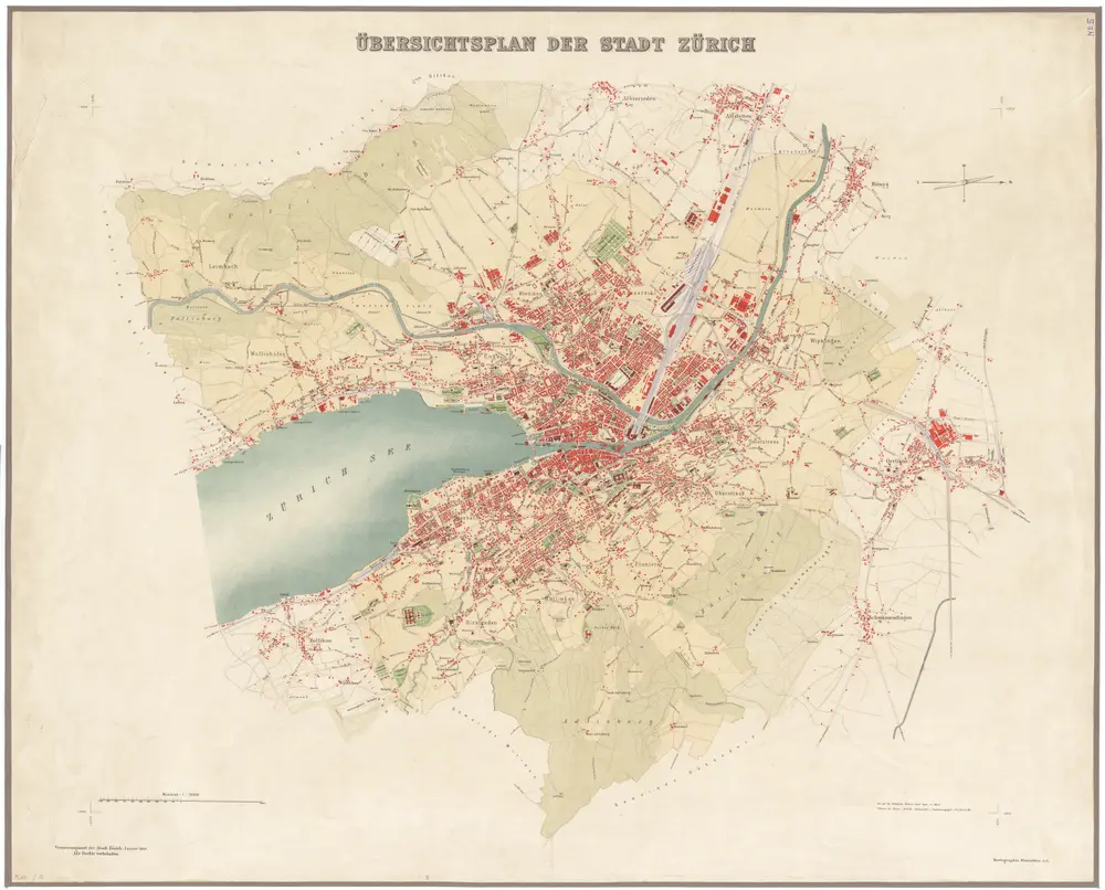 Übersichtsplan der Stadt Zürich