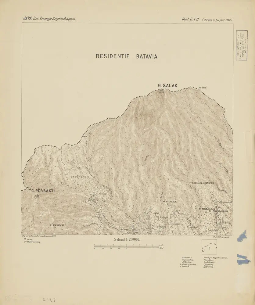 [Goenoeng Salak] / Topographisch Bureau, herzien in het jaar 1899