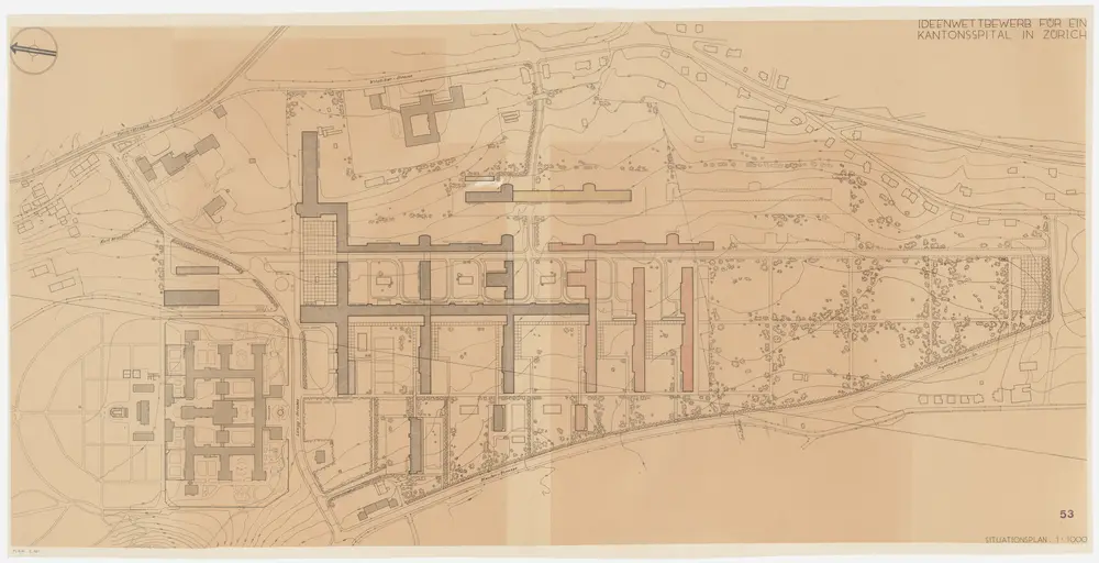 Zürich: Kantonsspital auf dem Burghölzliareal; Situationsplan