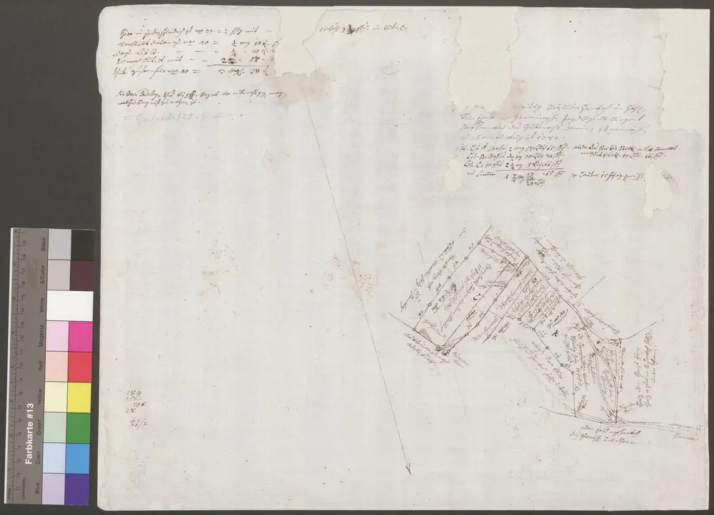 HZAN GA 100_Nr. 14_ : Adolzfurt; Adolzfurter Forst "Forder Schlaitich ...";ohne Verfasser; ohne Maßstab;Norden unten nach rechts abweichend;Papier; dazu eine Beschreibung.