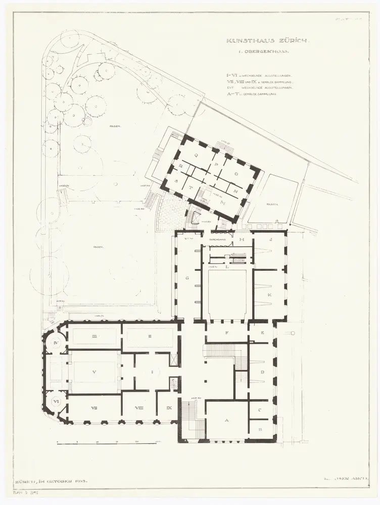 Kunsthaus Zürich: 1. Stock; Grundriss