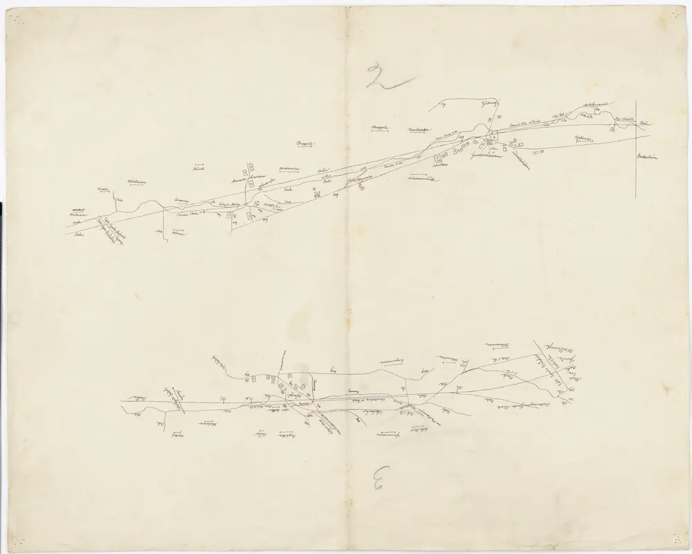 Vorlagen für die Topographische Karte des Kantons Zürich (Wild-Karte): Bezirk Winterthur: Eisenbahnpläne: Bahnlinien um Elgg