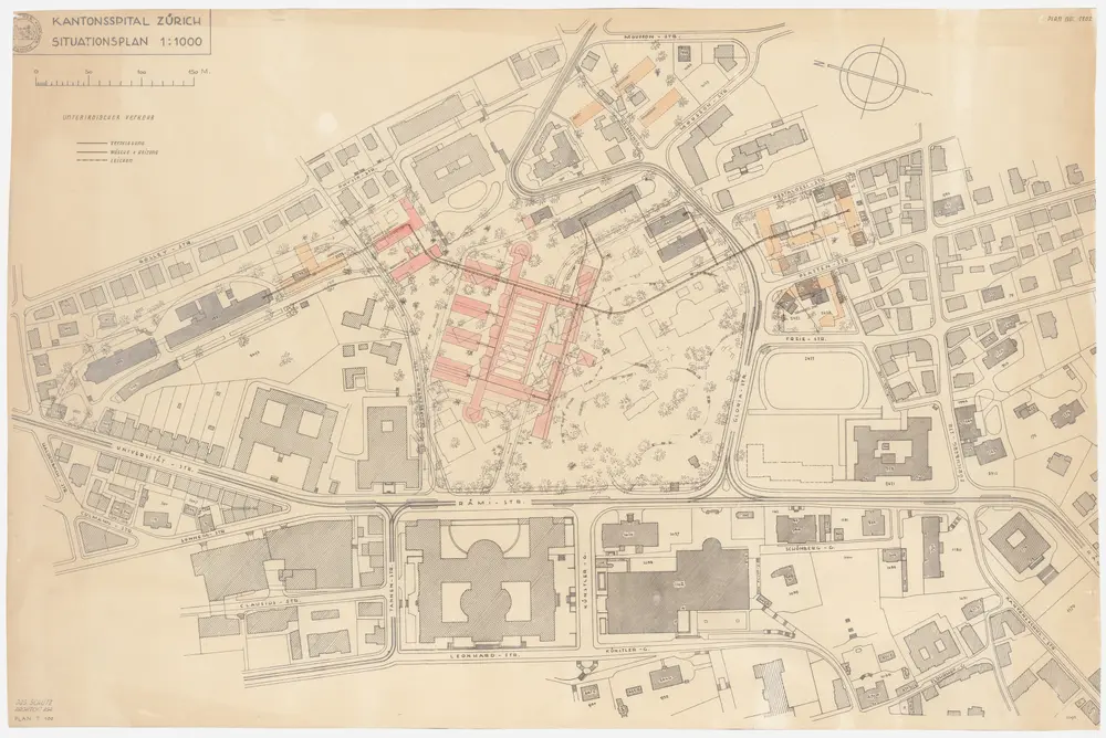 Zürich: Kantonsspital, Chirurgische Klinik; Überarbeitungsprojekt; Situationsplan