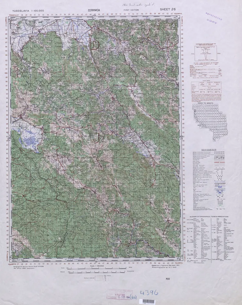 Yugoslavia 1:100,000, Cerknica