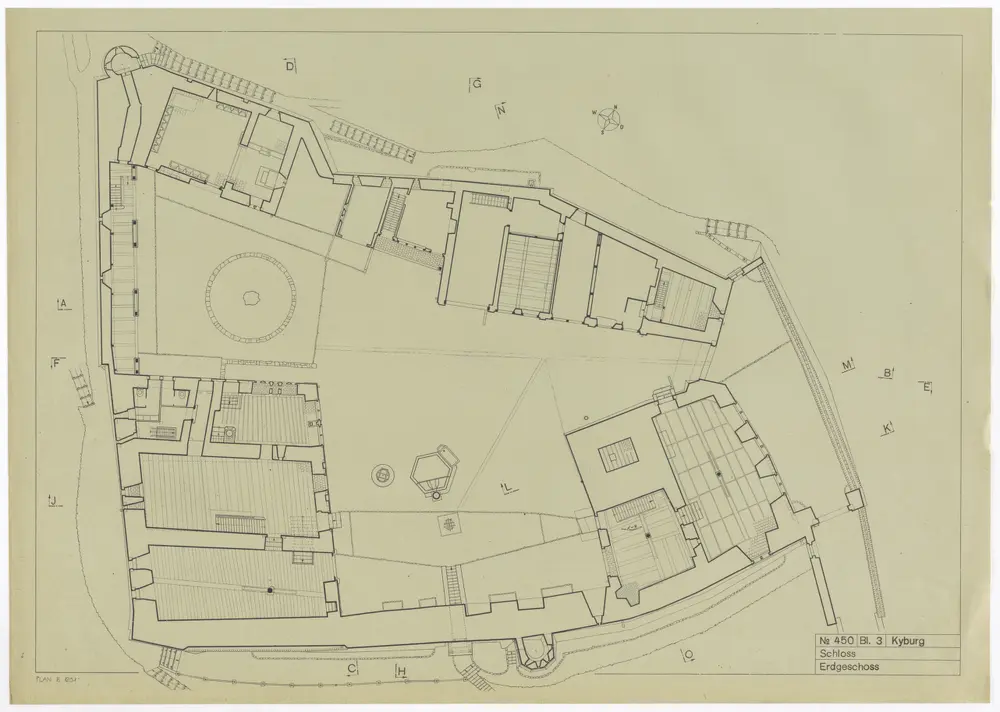 Kyburg: Schloss, Erdgeschoss; Grundriss (Blatt 3)