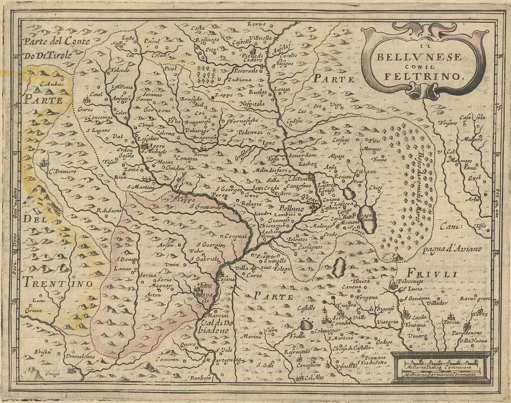 Il Bellunese Con Il Feltrino. [Karte], in: Atlas Minor, S. 210.