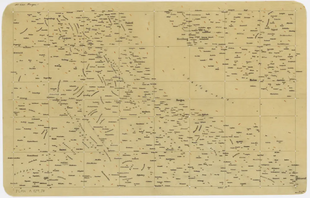 Vorlagen für die Topographische Karte des Kantons Zürich (Wild-Karte): Schrift-Pausen: Blatt XXVI: Horgen