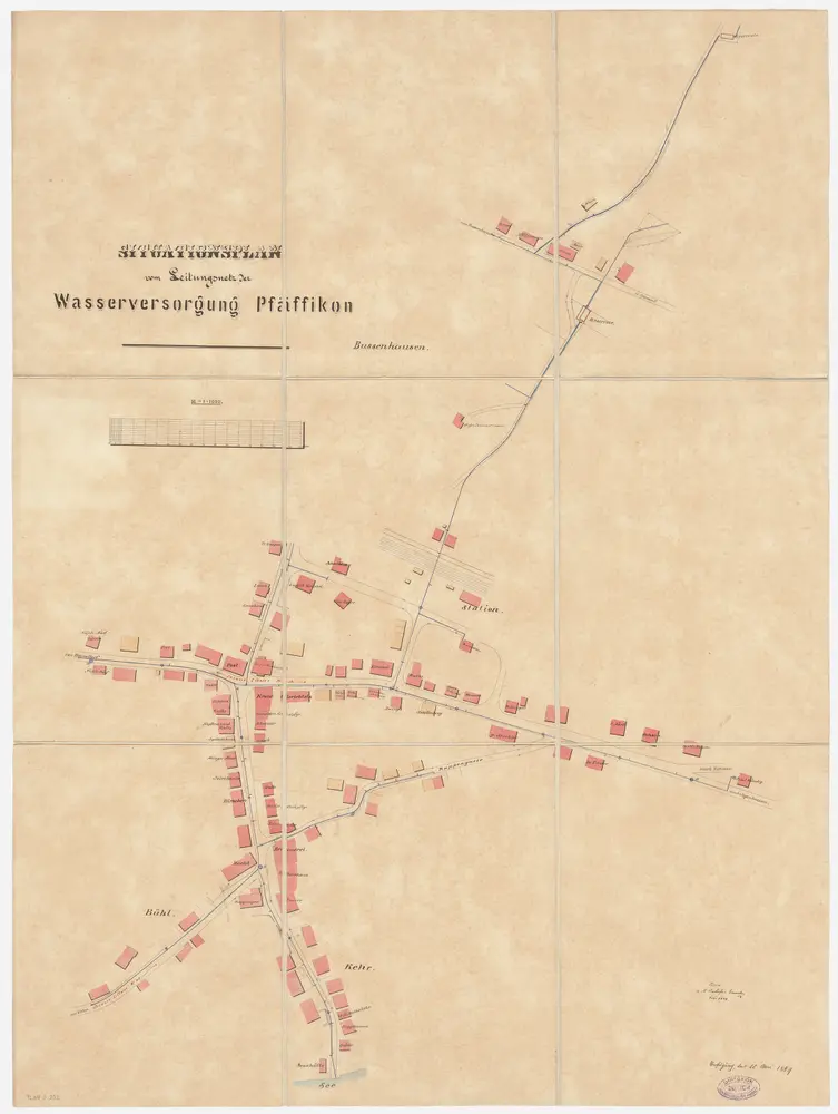 Pfäffikon: Wasserversorgung im Dorf; Situationsplan