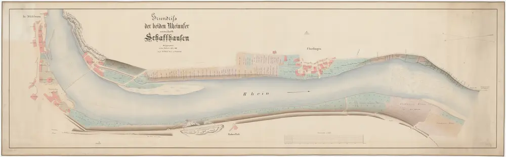 Neuhausen SH, Flurlingen: Rhein von oberhalb der äusseren Mühle in Schaffhausen bis unterhalb Flurlingen; Situationsplan (Rhein-Gebiet Nr. 12 d)