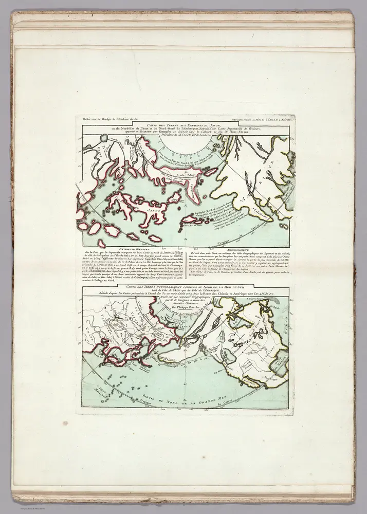 Carte des terres aux environs du Japon ou du nord-est de l'Asie