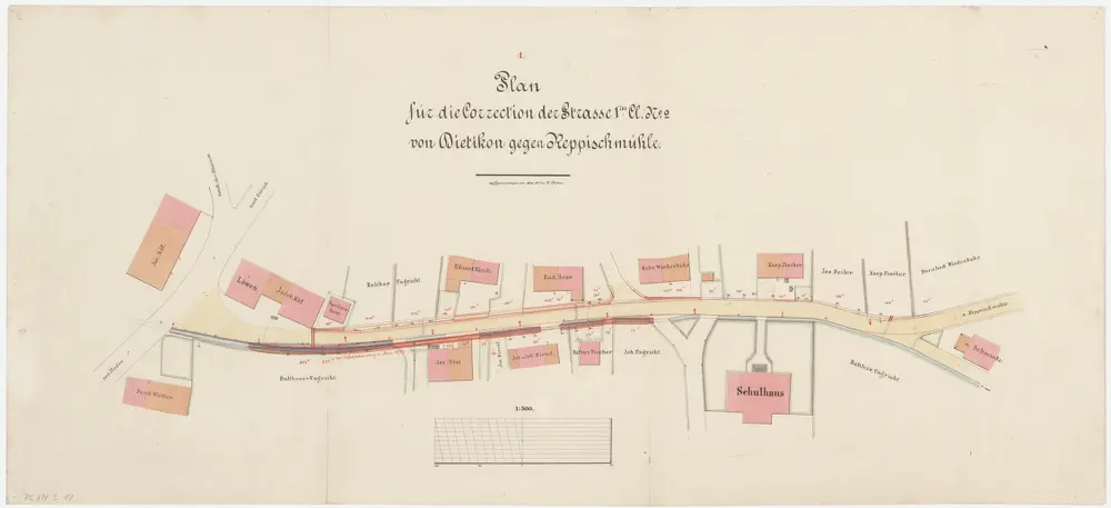 Dietikon: Korrektion der Strasse vom Löwen bis zur Schmiede mit Abzweigung nach Reppischmühle; Situationsplan