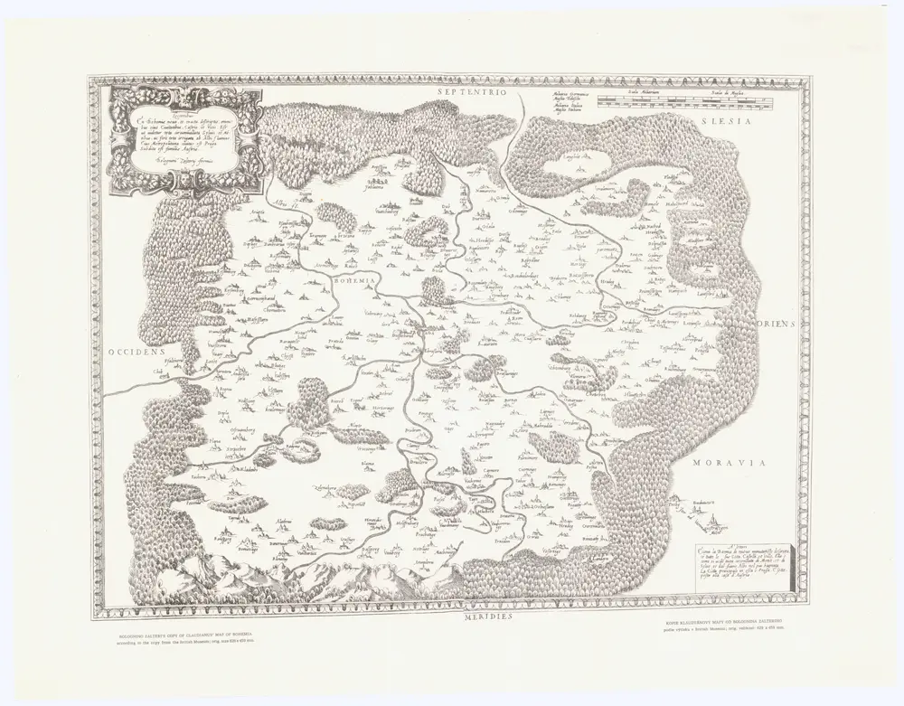 Bolognino Zalteri's copy of Claudianus' map of Bohemia