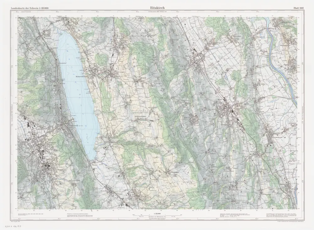 Landeskarte der Schweiz 1 : 25000: Den Kanton Zürich betreffende Blätter: Blatt 1110: Hitzkirch LU