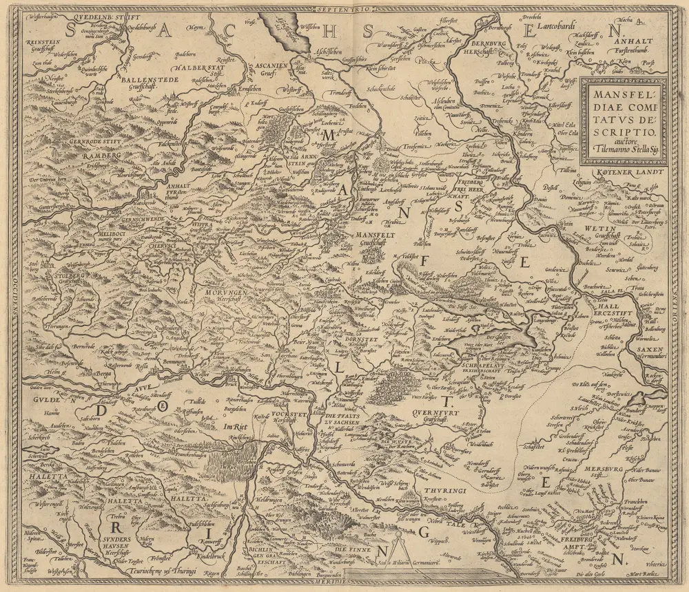 Mansfeldiae Comitatus Descriptio. [Karte], in: Theatrum orbis terrarum, S. 222.