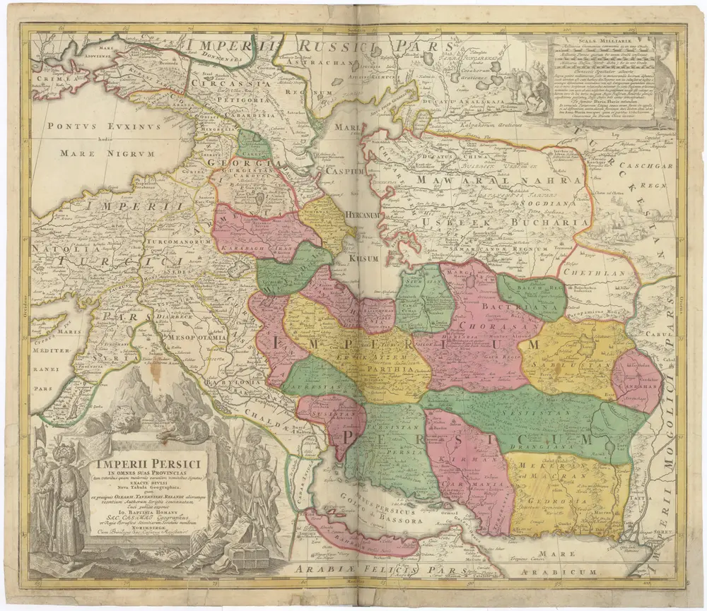 IMPERII PERSICI IN OMNES SUAS PROVINCIAS (tam veteribus quam modernis earundem nominibus Signatas) EXACTE DIVISI Nova Tabula Geographica