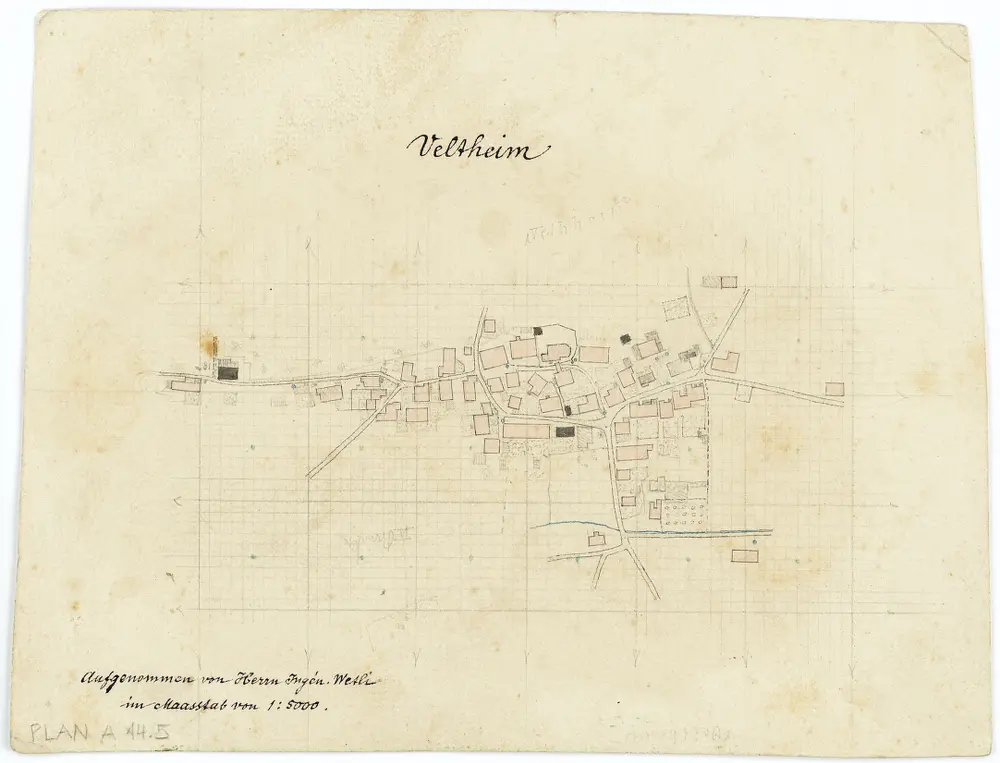 Vorlagen für die Topographische Karte des Kantons Zürich (Wild-Karte): Bezirk Winterthur: Ortsplan: Veltheim