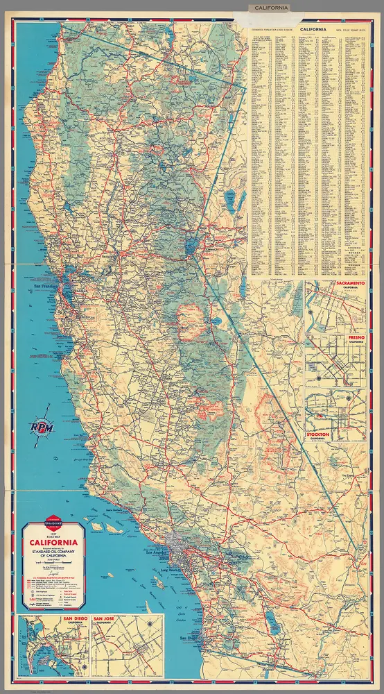 1937 road map of California